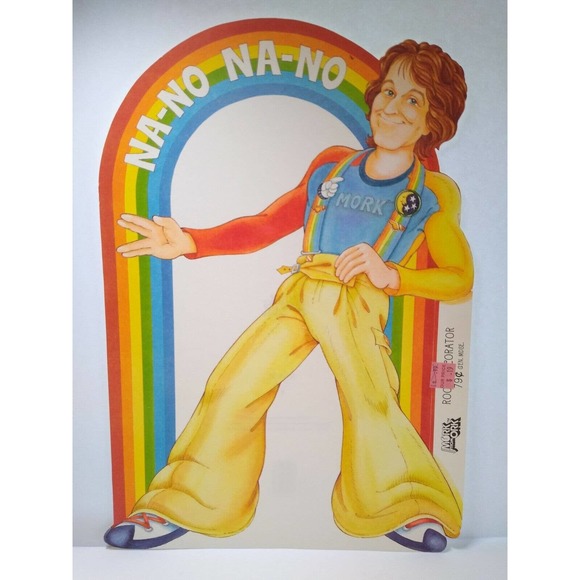 Mork And Mindy Robin Williams 1979 Original Diecut Wall Display Retro Rainbow - Picture 5 of 8